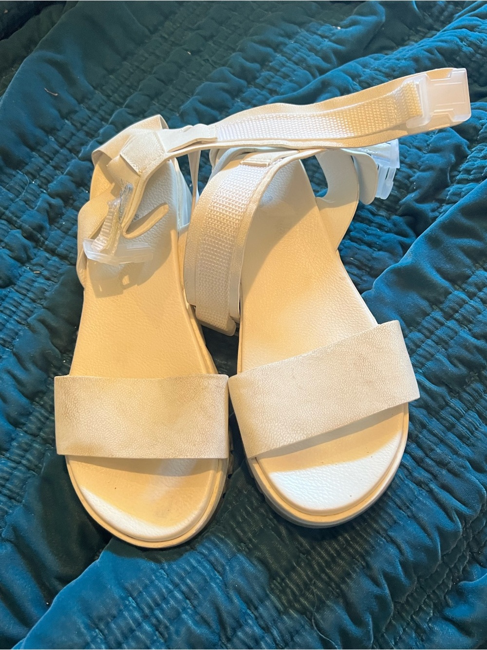 MIA White Strappy Platform Sandals